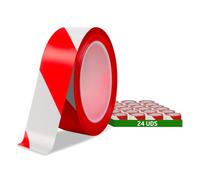 AMIG - Nastro di Segnalazione - Pack da 24 Rotoli - Non Adesivo - Polietilene LDPE - 70 mm x 24 x 200 m - Giallo e Nero