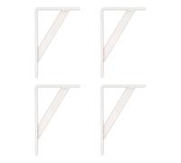 Amig - Confezione da 4 Staffe per Mensole Colore Bianco | Staffa per mensole 250 x 150 mm | Acciaio resistente: fino a 320 kg