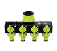 Amig - Connettore per 4 tubi | 1" e 3/4" | Regolabile | Con Valvola a 4 Vie e 4 Interruttori Singoli | Plastica ABS | Verde Pistacchio