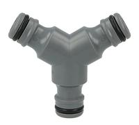 Amig - Connettore per tubo triplo - Derivazione per connettori rapidi per tubi flessibili - Divide il flusso d'acqua in 2 direzioni - Plastica ABS - Grigio