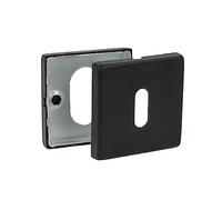 Amig - Copri Serratura per Maniglie a Rosetta Quadrata | Mod. 6RX | 54 x 54 mm | Chiusura | Compatibile con Chiave a Gorja | Acciaio Inossidabile | Nero