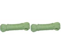 Amig - Corda in plastica intrecciata verde e bianco Mod.20120 | Cordino multiuso in polipropilene per stendibiancheria, supporti per teloni, giardinaggio, agricoltura o pesca (Confezione da 2)