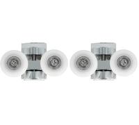 Amig - Cuscinetto per cabina doccia | Ø25 mm | Per cabine da 6 mm di spessore | Pinze in zama cromata | Ruote in nylon | Scorrimento fluido e duraturo (Confezione da 2)