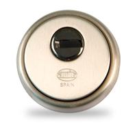 Amig - Defender per cilindro Mod. 30 - Ottone - Effetto cuoio - Anello esterno pieno - Ø65 mm - Con piastra antitrapano - Con viti e supporto - Cilindro Europrofilo EN1303 - Corpo acciaio sinterizzato