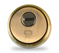 Amig - Defender per cilindro Mod. 31 - Ottone - Effetto cuoio - Anello esterno cavo - Ø65 mm - Con piastra antitrapano - Con viti e supporto - Cilindro Europrofilo EN1303 - Corpo acciaio sinterizzato