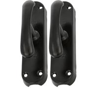 Amig - Falleva da sovrapporre nera per finestre Mod.LOLA | Chiusura di sicurezza in acciaio con maniglia | Include supporto centrale + 4 supporti laterali | Dimensioni: 150 x 38 mm (Confezione da 2)