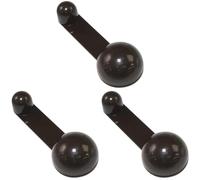 Amig - Fermaporta adesivo | Diametro 40 x 27 mm x 108 mm | Modello 404 | Plastica | Nero | Fissaggio a terra | Spessore massimo della porta 45 mm (Confezione da 3)