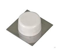 Amig - Fermaporta adesivo per porte di passaggio | 45 x 45 mm | Modello 405 | Plastica | Finitura Bianco | Base Metallica Quadrata | Fissaggio sul pavimento | Facile installazione