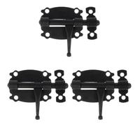 Amig - Fermaporta da Appoggio | Design Ferro Battuto | Chiusura Verticale Sicura | Facile Installazione | Misure 40 x 40 mm | Lega di Acciaio, Nero, 40 mm (Confezione da 3)