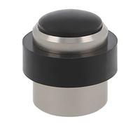 Amig - Fermaporta | Diametro 30 x 36 mm | Modello 205 | Alluminio con finitura in nichel spazzolato | Bordo rotondo | Include piedini + tasselli per l'installazione (Confezione da 6)