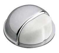 Amig - Fermaporta in Metallo | Ø 50 mm | Tampone in Gomma | Cromato Lucido, Altezza 22 mm | Blocca Porta Adesivo | Ideale per Fabbro e Fai da Te, Cromato Lucido, Metallo
