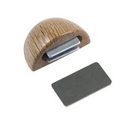 Amig - Fermaporta magnetico adesivo per porte di passaggio | 48 x 25 mm | Modello 407 | Finitura in legno di rovere | Fissaggio sul pavimento | Facile installazione