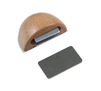 Amig - Fermaporta magnetico adesivo per porte di passaggio | 48 x 25 mm | Modello 407 | Finitura in legno di faggio | Fissaggio a terra | Facile installazione