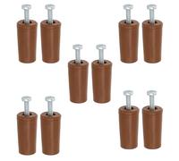 Amig - Fermo per Tapparella Avvolgibile Set da 10 Pezzi - Ammortizzatore con Vite M5 Antiruggine e Rondella Esterna, Resistente agli Agenti Atmosferici - Lunghezza 60 mm - Plastica e Acciaio - Marrone