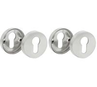 Amig - Foro della Serratura per Cilindri | 65 x 31 mm | Decoratore per Serratura | Compatibile con Cilindri Europrofilo | Design Elegante e Semplice | Argento Opaco | Acciaio Inossidabile