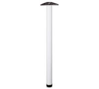 Amig - Gamba per Tavolo Regolabile in Acciaio | Resistente e Durevole | Facile da Fissare | Per Cucina, Sala da Pranzo, Ufficio | Include Viti di Installazione, Bianco, 60 x 870 mm, Lega di Acciaio