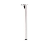 Amig - Gamba pieghevole in acciaio cromato opaco Mod. 17 per tavoli da cucina o sala da pranzo, scrivania o ufficio con regolazione in altezza di 10 mm | Misure: Ø50 x 710 mm | Resistenza 15 kg/gamba