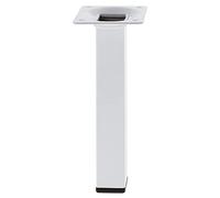 Amig - Gamba quadrata per mobile | Mod. 3 | 25 x 25 x 300 mm | con vite di regolazione | Avvitabile a 4 punti | Resiste fino a 15 kg/gamba | Acciaio bianco