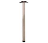 Amig - Gamba Regolabile per Tavolo in Acciaio Cromo Mate - Altezza Regolabile 10 mm - Gambe per Tavoli da Scrivania, Cucina o Sala da Pranzo - Dimensioni 710x60x1,2 mm - Capacità 15 kg per Gamba