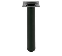 Amig - Gamba Rotonda per Mobili - 30X500 cm - Acciaio - Per Tavolini da Salotto, Comodini, Cassettiere... - Tappo Antigraffio - Resistente - Nero - Viti incluse