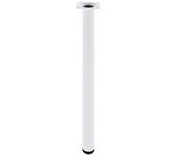 Amig - Gamba Rotonda per Mobili - 30X700 cm - Acciaio - Per Tavoli da Cucina, Sala da Pranzo e Scrivania - Tappo Antigraffio - Resistente - Argento - Viti incluse