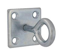 Amig - Gancio da Soffitto | 50 x 50 x 8 Gancio Ø8 mm | Piastra a Occhio | Gancio Chiuso | Piastra Fissa di Fissaggio | Acciaio Zincato