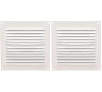 Amig - Griglia di Ventilazione in Alluminio | Facile da Montare | Per Interni ed Esterni | Compatibile con Griglia Aerazione 30x30 | Bianca, 150 x 150 mm (Confezione da 2)