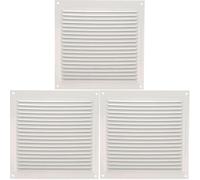 Amig - Griglia di Ventilazione Quadrata Grande 170x170mm | Maniglia Porta Interna in Alluminio, Bianca | Aerazione Efficace, Spioncino per Portone - Bianco, 300x300mm (Confezione da 3)