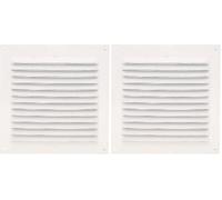 Amig - Griglia quadrata in alluminio con zanzariera | Griglie di ventilazione per presa d'aria | Ideale per soffitto cucina e bagno | Misure 150 x 150 mm | Colore bianco (Confezione da 2)