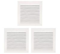 Amig - Griglia quadrata in alluminio con zanzariera | Griglie di ventilazione per presa d'aria | Ideale per soffitto cucina e bagno | Misure 150 x 150 mm | Colore bianco (Confezione da 3)