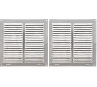 Amig - Griglia Quadrata in Alluminio con Zanzariera | Griglie di Ventilazione per Uscita d'Aria | Ideale per Soffitto di Cucina e Bagno | Misure 200 x 200 MM | Colore Argento (Confezione da 2)