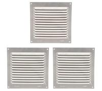 Amig - Griglia Quadrata in Alluminio con Zanzariera | Griglie di Ventilazione per Uscita d'Aria | Ideale per Soffitto di Cucina e Bagno | Misure 150 x 150 MM | Colore Argento (Confezione da 3)