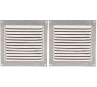 Amig - Griglia Quadrata in Alluminio con Zanzariera | Griglie di Ventilazione per Uscita d'Aria | Ideale per Soffitto di Cucina e Bagno | Misure 150 x 150 MM | Colore Argento (Confezione da 2)