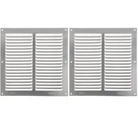 Amig - Griglia quadrata in alluminio | Griglie di ventilazione per presa d'aria | Ideale per soffitto cucina e bagno | Misure 200 x 200 mm | Colore argento (Confezione da 2)