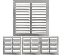 Amig - Griglia quadrata in alluminio | Griglie di ventilazione per presa d'aria | Ideale per soffitto cucina e bagno | Misure 200 x 200 mm | Colore argento (Confezione da 4)