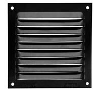 Amig - Griglia Quadrata in Alluminio | Griglie di Ventilazione per Uscita d'Aria | Ideale per Soffitto di Cucina e Bagno | Dimensioni 100 x 100 mm | Colore Nero