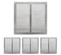 Amig - Griglia Quadrata in Alluminio, Griglie di ventilazione per uscita d'aria, Ideale per tetto di cucina e bagno, Misure: 300 x 300 mm, Colore: Argento (Confezione da 4)