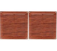 Amig - Griglia quadrata in plastica con zanzariera| Griglie di ventilazione per presa d'aria | Adatto per soffitto cucina e bagno | Dimensioni: 200 x 200 MM | Colore: Sapelli (Confezione da 2)