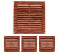 Amig - Griglia quadrata in plastica con zanzariera| Griglie di ventilazione per presa d'aria | Adatto per soffitto cucina e bagno | Dimensioni: 200 x 200 MM | Colore: Sapelli (Confezione da 4)