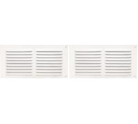 Amig - Griglia Rettangolare in Alluminio con Zanzariera | Griglie di Ventilazione per Presa d'Aria | Ideale per Soffitto Cucina e Bagno | Dimensioni 100 x 200 mm | Colore Bianco (Confezione da 2)