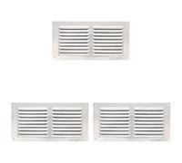 Amig - Griglia Rettangolare in Alluminio con Zanzariera | Griglie di Ventilazione per Uscita d'Aria | Ideale per Soffitto di Cucina e Bagno | Misure 100 x 200 MM | Colore Argento (Confezione da 3)