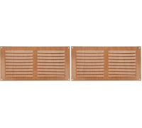 Amig - Griglia Rettangolare in Alluminio | Griglie di Ventilazione per Uscita d'Aria | Ideale per Soffitto di Cucina e Bagno | Misure 150 x 300 MM | Colore Legno (Confezione da 2)