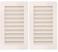 Amig - Griglia rettangolare in plastica con zanzariera | Griglie di ventilazione per presa d'aria | Ideale per soffitto cucina e bagno | Dimensioni: 200 x 140 mm | Colore: bianco (Confezione da 2)