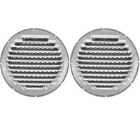 Amig - Griglia Rotonda in Alluminio con Zanzariera | Griglie di Ventilazione per Presa d'Aria | Ideale per Soffitto Cucina e Bagno | Diametro Interno Ø8 cm | Colore Argento (Confezione da 2)