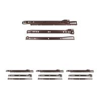 Amig - Guide Scorrevoli per Cassetti | Resistenza Carico 18kg | Binari per Mobili | Marrone, 400mm, Lega di Acciaio | Compatibile con Isolante Termico Adesivo (Confezione da 4)