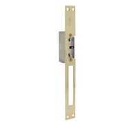 Amig - Incontro elettrico da incasso per controllo accessi - Compatibile con scrocco europeo 13 mm - Frontale 250 x 25 mm - Acciaio ottonato verniciato - Dorato - 8-12 V AC/DC - Mod. 20 con inibitore