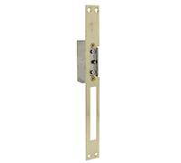 Amig - Incontro elettrico da incasso per controllo accessi - Compatibile con scrocco europeo 13 mm - Frontale 250 x 25 mm - Acciaio ottonato verniciato - Dorato - 8-12 V AC/DC - Mod. 20 con inibitore
