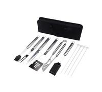 Amig - Kit 10 Accessori per Barbecue - Acciaio Inossidabile - Set Completo di Utensili - Accessori Pratici e Presentazione Curata per Regalo - MOD. AM03