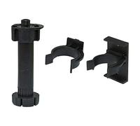 Amig - Kit 4 gambe e 8 supporti per mobili da cucina | Mod. 9 | Ø47 x 95/120 x Ø13 mm | con regolazione e tassello | per battiscopa da cucina | plastica nera