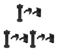 Amig - Kit 4 gambe e 8 supporti per mobili da cucina | Mod. 9 | Ø47 x 95/120 x Ø13 mm | con regolazione e tassello | per battiscopa da cucina | plastica nera (Confezione da 3)